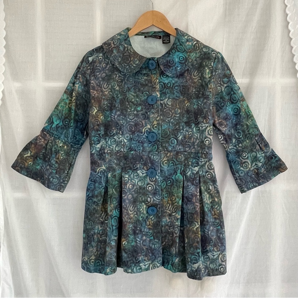Frazzle Blue and Green Patterned Jacket